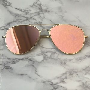 Rose gold aviator sunglasses